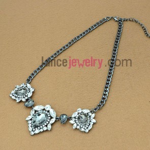 Elegant series sweater chain necklace with water drop shaped beads
