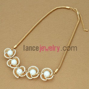 Elegant series sweater chain necklace with budding flower model