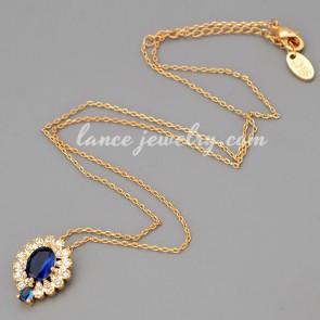 Glittering metal chain &cute pendant decorated necklace 