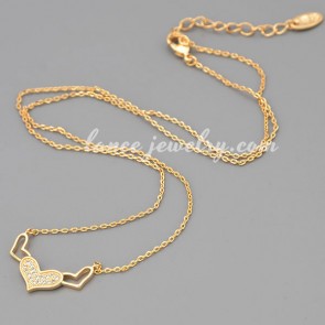 Romantic metal chain & heart pendant decorated necklace 