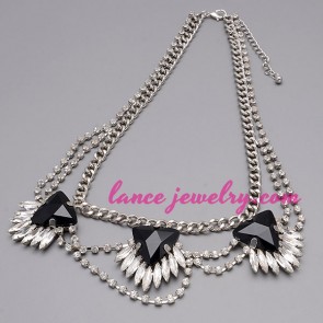 Several black triangle mode decorated necklace