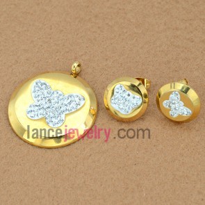 Nice Stainless Steel Jewelry Sets, Pendant & Earring,Butterfly Style