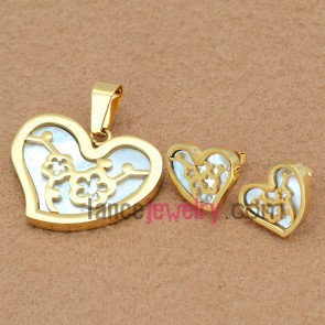 Nice Stainless Steel Jewelry Sets, Pendant & Earring,Heart Style