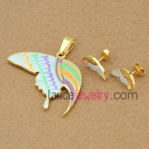  Special Stainless Steel Jewelry Sets, Pendant & Earring,Butterfly Style