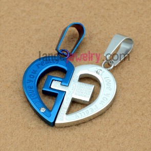 New Two Tone Stainless Steel Pendant  for Lover