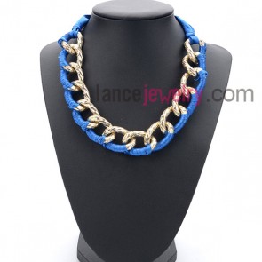 Personality series necklace with blue ribbon 



