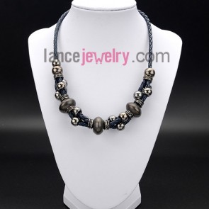  Retro necklace with silver beads