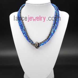 Gorgeous necklace decorated with multicolor measles