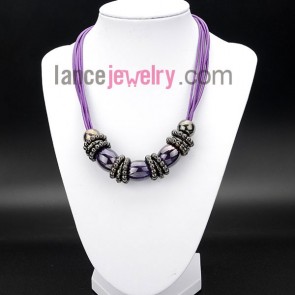 Retro necklace with ccb beads of different color and size 

