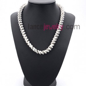 Special suit of necklace with korean silk wrapped around the chain 


