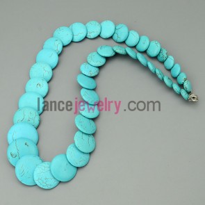 Round turquoise with different stripe bracelet