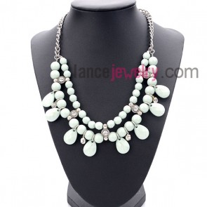 Romantic series necklace with white water drop pendant