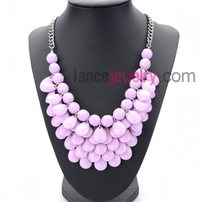 Sweet series necklace with purple water drops shape 

