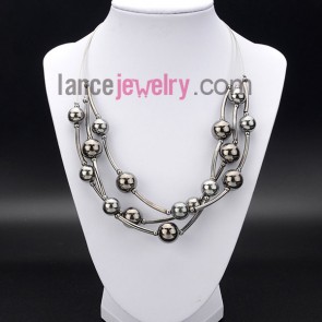 Glittering necklace decorated with ccb beads and brass 
