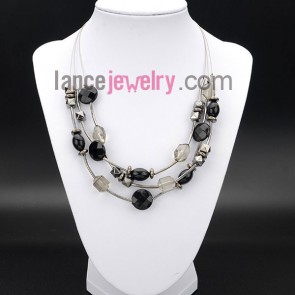Striking necklace  with shining acrylic beads and ccb