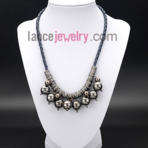 Shiny silver ccb beads  decorated necklace