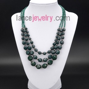 Fashion necklace decorated with acrylic beads and anti bronze measles