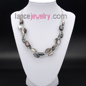 Shiny necklace with multicolor shell beads