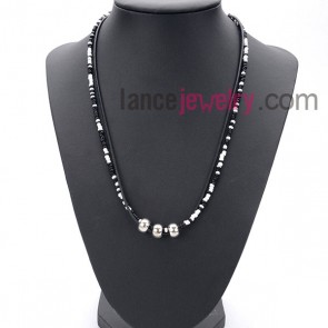 Cool necklace with many small size measles in multicolor and alloy rings