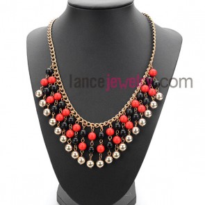 Fashion suit of necklace with ccb beads and acrylic beads in multicolor



