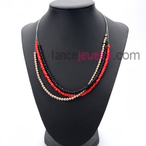 Cute suit of necklace with ccb beads and acrylic beads in multicolor
