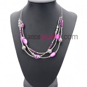 Romantic suit of necklace with ccb beads and shell beads in dfferent shapes