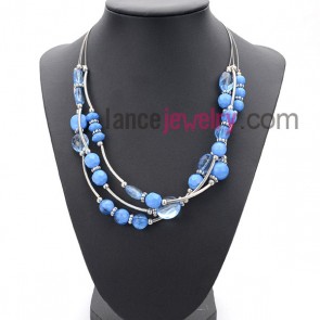 Delicate suit of necklace with ccb beads and acrylic beads in different size
