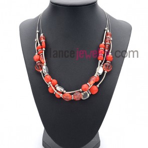 Festival suit of necklace with ccb beads and acrylic beads in different shapes 

