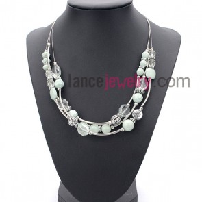 Elegant suit of necklace with ccb beads and acrylic beads in different shapes 
