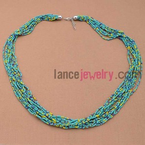 Fashion mix color plastic beading necklace