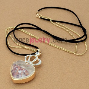 Creative glass decoration chain necklace 