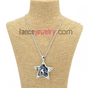 Lovely sweater chain with five star pendant