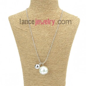 Popular platic imitation pearl beads pendant sweater chain