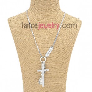 Holy cross design pendant sweater chain