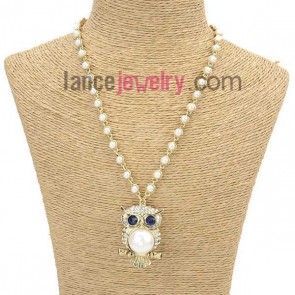Lovely owl design pendant sweater chain