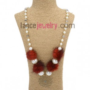 Fashion platic imitation pearl beads decoration sweater chain