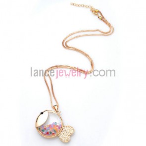 Lovely glass fish pendant chain necklace