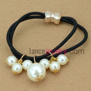 Nice imitation pearl beads decorated hair holder