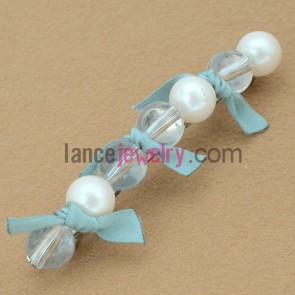 Fashion ccb and imitation pearls decorated hair clip