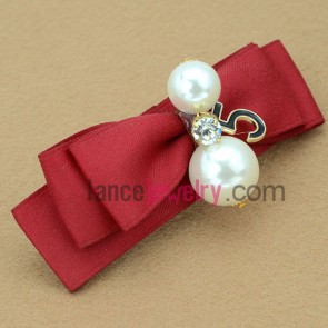 Gorgeous red color bow tie design hair clip