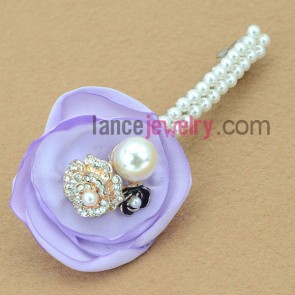 Romantic violet color decoration hair clip