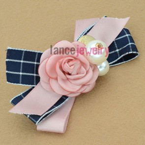 Fashion British style fabric bow tie hair clip