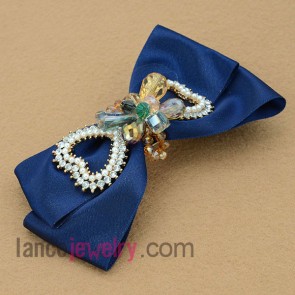 Fashion hair clip with bblue color bow tie design