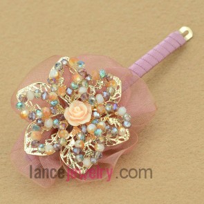Nice multicolor ccb beads decorated hair clip