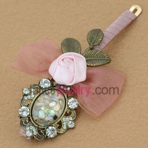 Special hair clip with nice alloy design with rhinestone decoration