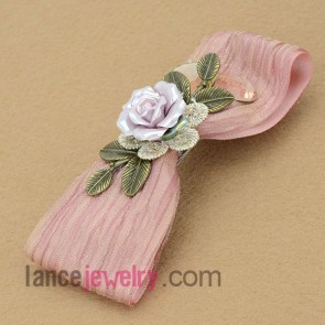 Special pink color bow tie design hair clip