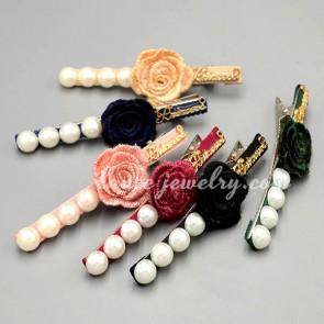 Charming fabric flower decoration hair clip