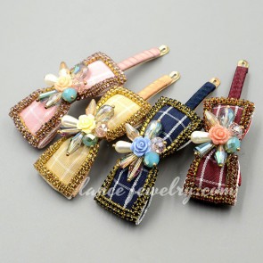 Gorgeous bowknot shape hair clip with crystal decoration