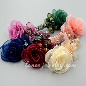 Trendy fabric hair clip and designed into flower shape