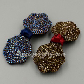 Simple hair clip with colorized rhinestone decoration